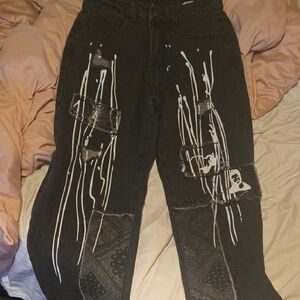 Stylish Black and White Women's Jeans